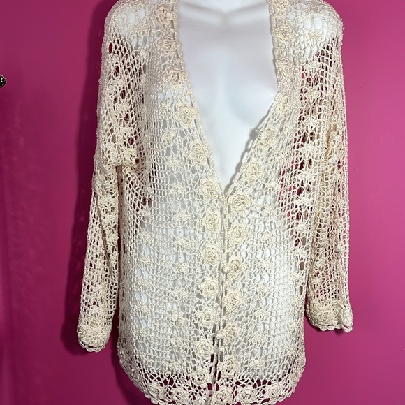 Open knit/ crochet cardigan. - Picture 1 of 7
